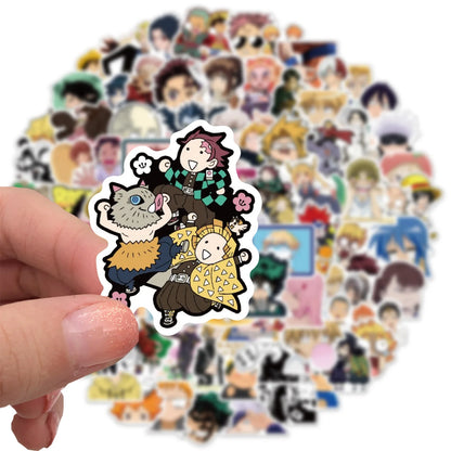 300PCS Mixed Anime Stickers - Waterproof Cartoon Decals for Cars, Walls, Laptops & DIY Crafts