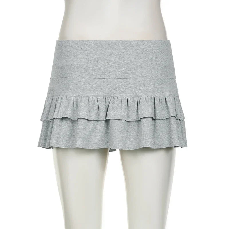 Mooyufo Women’s Sweet Solid Pleated Mini Skirt — Preppy Sexy Low-Waist Slim Skirt, 2024 Summer Fashion Streetwear