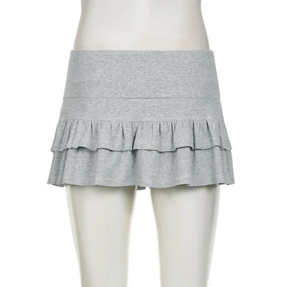 Mooyufo Women’s Sweet Solid Pleated Mini Skirt — Preppy Sexy Low-Waist Slim Skirt, 2024 Summer Fashion Streetwear