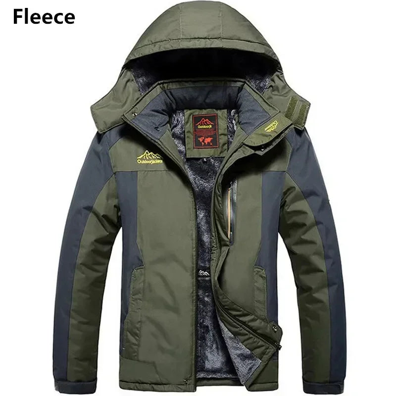 Men’s Winter Parka Jacket - Thick Warm Waterproof Hooded Fleece Coat, Plus Size up to 9XL