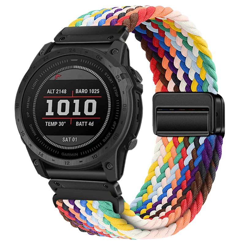 Elastic Nylon Quick Fit Strap for Garmin — 22mm & 26mm Enduro 2 Wristband for Fenix 5/5X Plus/6/6X Pro/7/7X Pro, Tactix 7 Pro