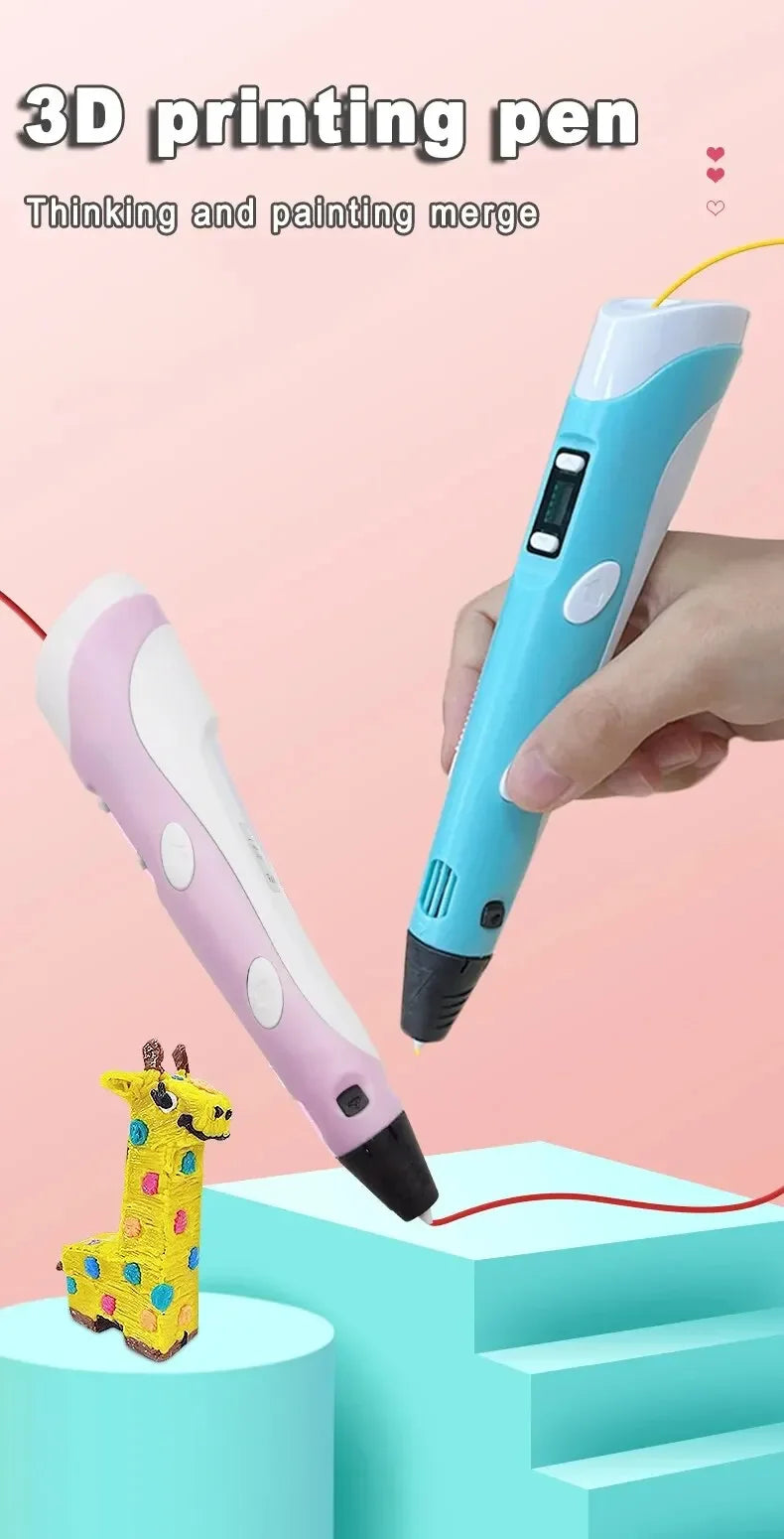 USB 3D Printing Pen – 9M PLA Children’s 3D Drawing & Graffiti Pen, Smart DIY Art Toy for Gifts