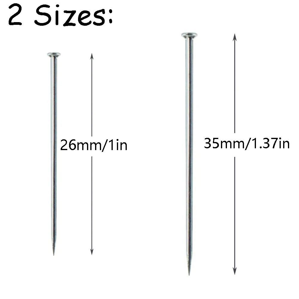 1000PCS Stainless Steel Sewing Pins – 26/35mm Straight Dressmaker Pins with Fine Satin Head for Sewing, Dressmaking & Jewelry Making