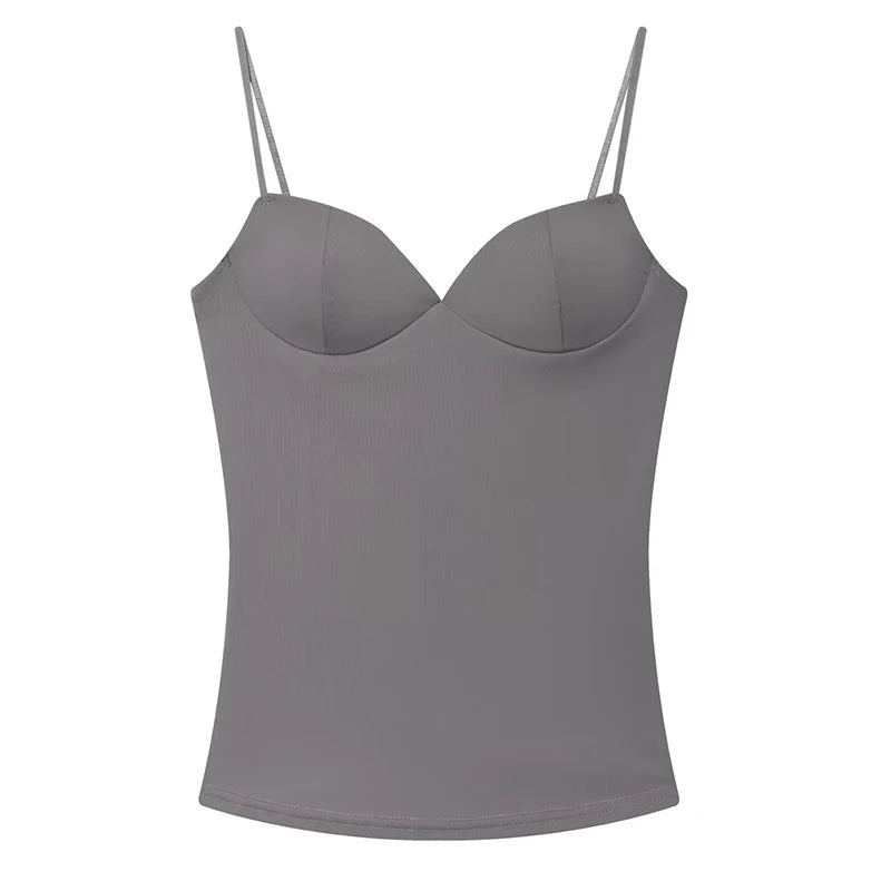 Women’s Sleeveless Crop Top - Backless Corset Camisole Bodycon Bustier Tank Top with Adjustable Straps