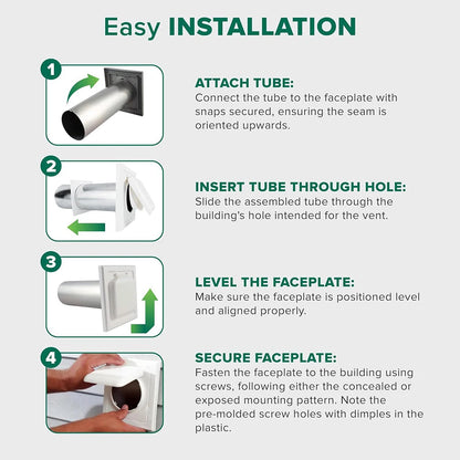 Dual Door Dryer Vent Cover with Screws – Easy Install Exterior Exhaust Vent for Home Safety