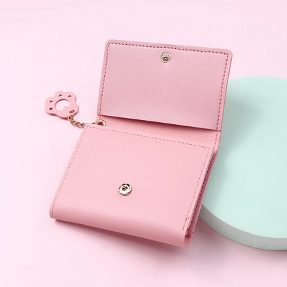 Women’s Cute Cat PU Leather Wallet — Small Short Card Holder Purse with Hasp, Fashion Money Bag for Girls & Gifts