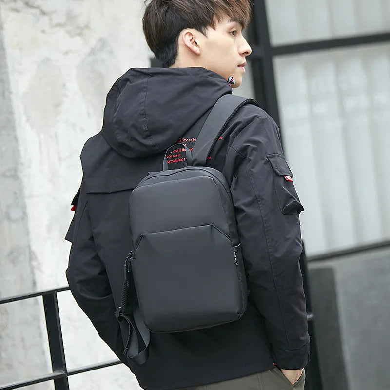 Mini Canvas Men’s Backpack – Black Rucksack, Waterproof School & Travel Bag