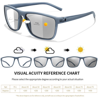 Rectangular Photochromic Reading Glasses – Ultra-Lightweight Presbyopic Spectacles for Middle-Aged & Elderly Daily Wear