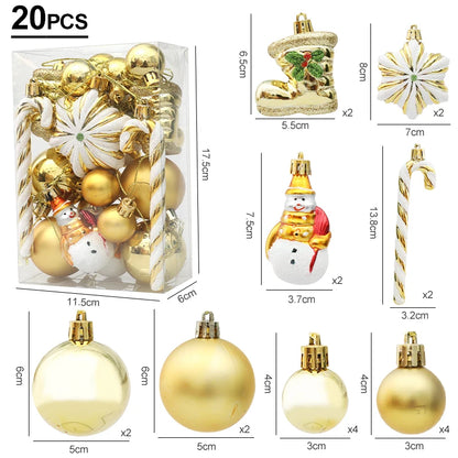 Red Christmas Tree Ball & Candy Cane Ornament Set – Large Hanging Pendants for Holiday Home Decor 2024