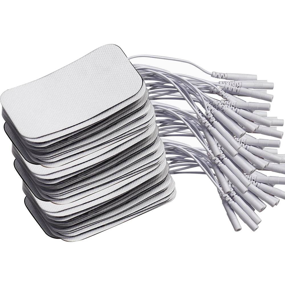 100/50pcs 5x5cm Muscle Stimulator Electrode Pads – Self-Adhesive Non-Woven Replacement for TENS Therapy Machines