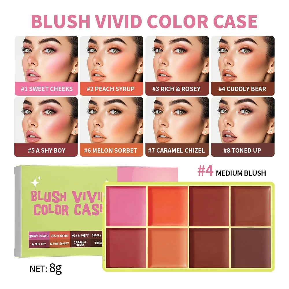 Curve Case Cream Makeup Palette - Eyebrow, Blush & Highlighter with Matte and Shimmer Finishes