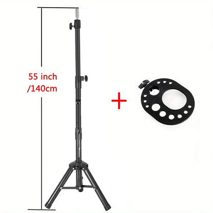 Multifunction Wig Stand — 3-Holder Tripod for Mannequin Heads, Training Dolls & Canvas Blocks