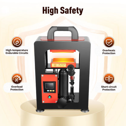 900W/1200W 5T Manual Hydraulic Rosin Heat Press – Dual Plate Oil & Wax Extraction Tool