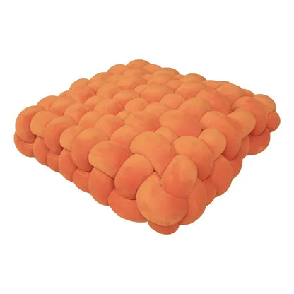 Knotted Square Cushion – Nordic Aesthetic Hand-Made Plush Pillow for Office Chair & Decorative Sleeping Back Support