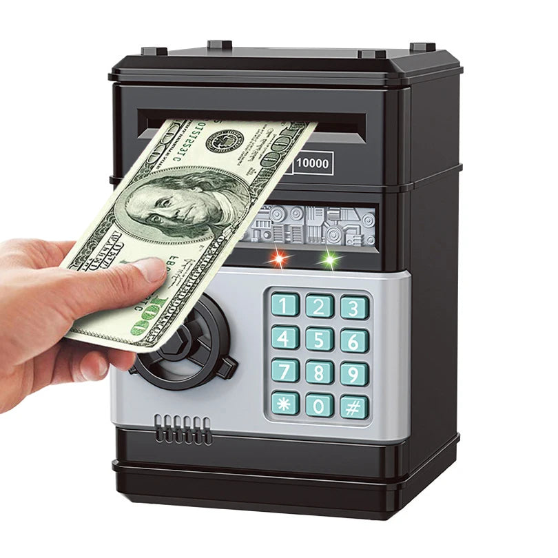 Kids Electronic Password Piggy Bank – Mini Safe Money Box with Code Lock & Auto Cash Slot