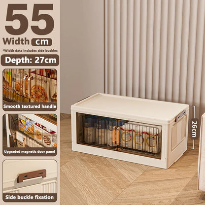 Installation-Free Foldable Storage Cabinet – Plastic Organizer for Kids’ Clothes & Snacks