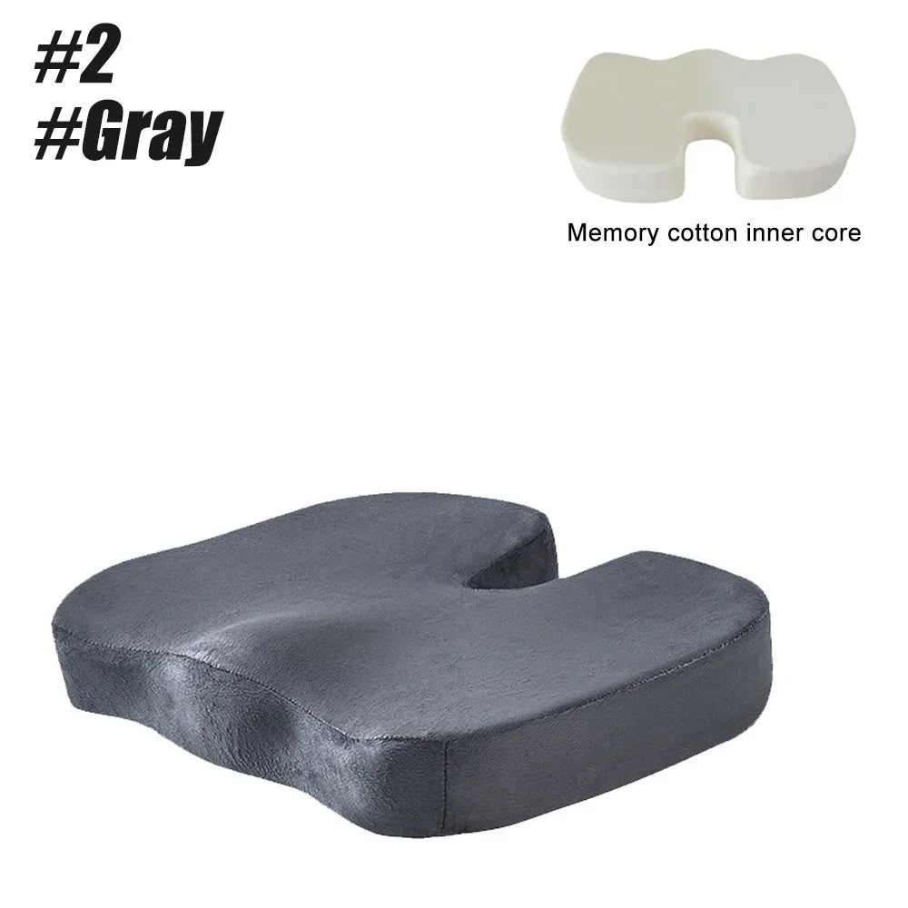 U-Shaped Memory Foam Coccyx Seat Cushion – Tailbone Pain Relief Pillow for Chair, Car & Office Use