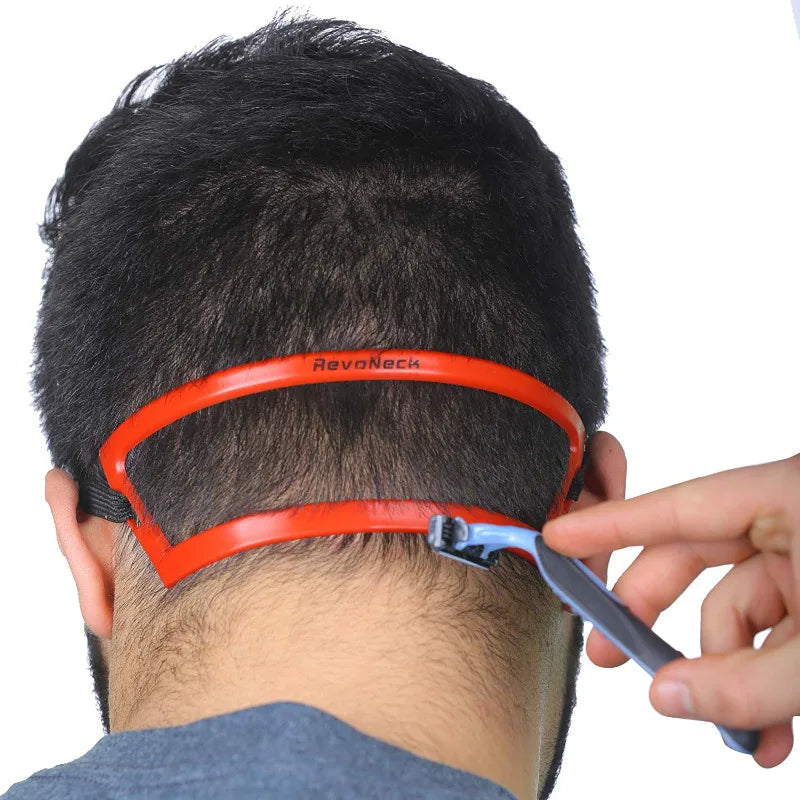 White/Red Barber Neck Hairline Guide Template – DIY Haircut Tool for Salon & Home Styling