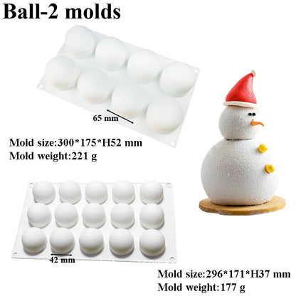 Christmas Silicone Cake Molds — Tree, Snowflake & Hat Shapes for Mousse, Chocolate & Holiday Baking