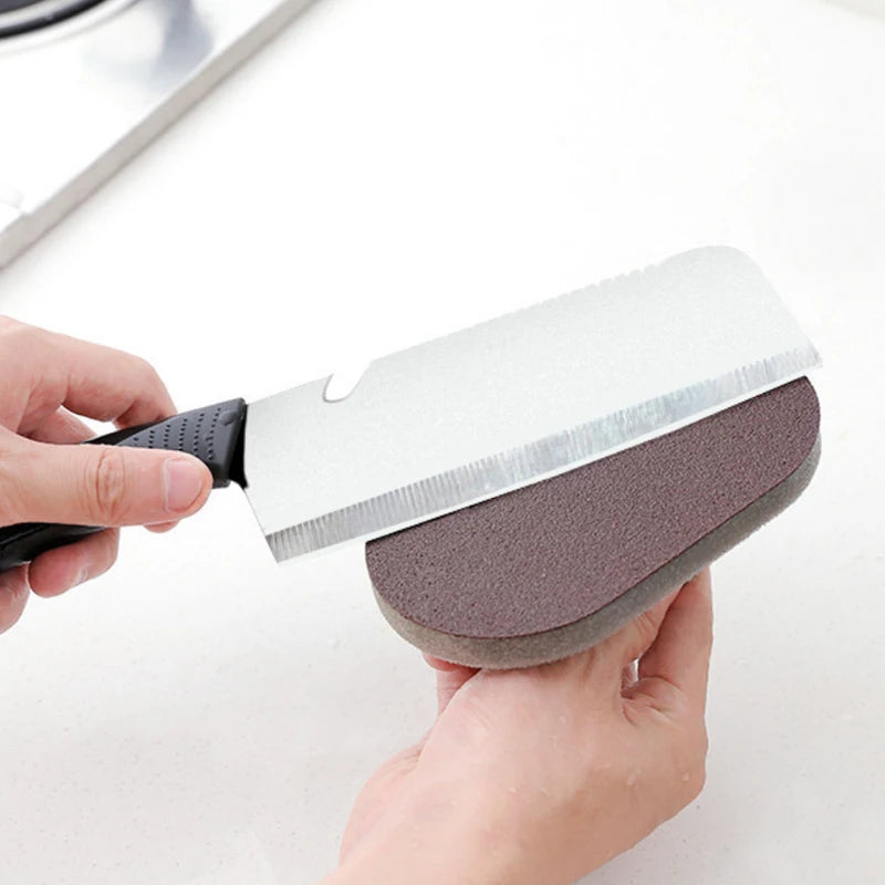 Magic Emery Sponge Cleaning Brush - Rust Removal Eraser Tool with Handle for Kitchen, Bathroom and Household Cleaning
