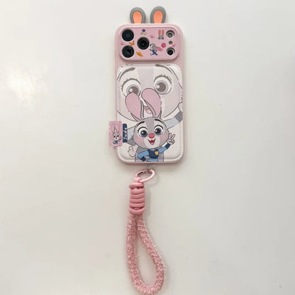 Cute 3D Nick & Judy Cartoon Phone Case – Protective Cover for iPhone 14/15/16/17 Series