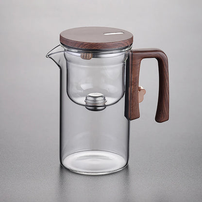 Glass Tea Pot Kettle with Magnetic Infuser - 520ML/720ML Tea Filtration Cup Set with One-Click Switch