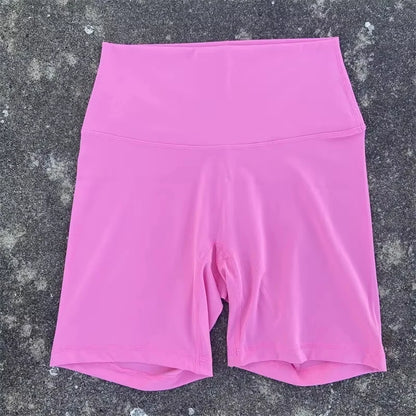 Women’s Solid Color Yoga Shorts – Compression Sport Leggings, Sweat-Wicking Training & Cycling Shorts with Pocket