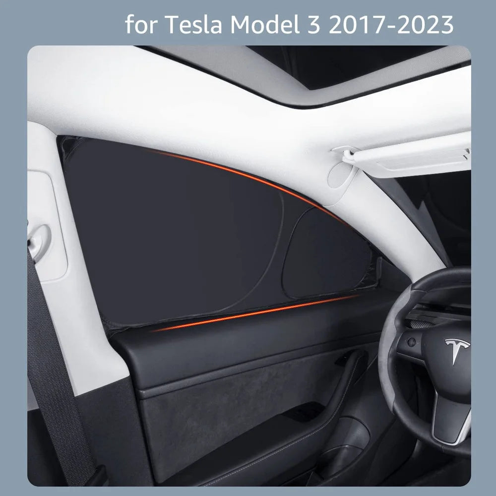 Tesla Model Y 2024 Window Sunshade - Privacy Front & Rear Side Window Shield Cover with UV Protection for Camping & Travel