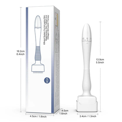 140A Derma Stamp Microneedling Face Roller Massager - Adjustable Titanium Needle Length for Skincare, Beard Growth, and Scalp Hair - Enhance Your Routine