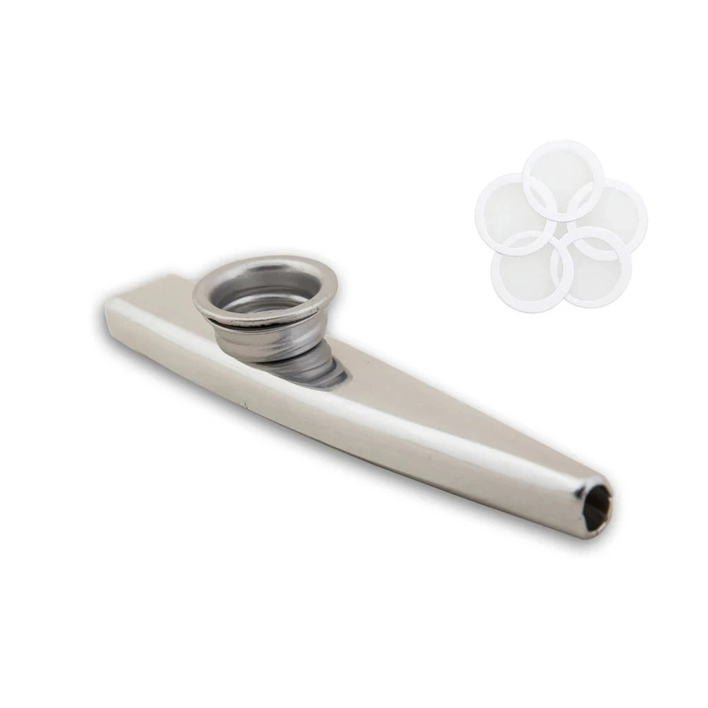 Golden Aluminum Kazoo - Membrane Diaphragm Musical Instrument for Beginners & Performers