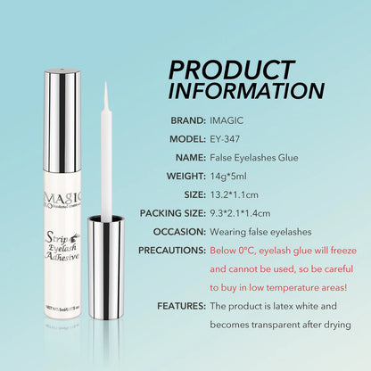 IMAGIC 5ml False Eyelash Extension Glue — Waterproof, Fast-Dry, Long-Lasting Transparent Eyelash Primer Tool with No Irritation