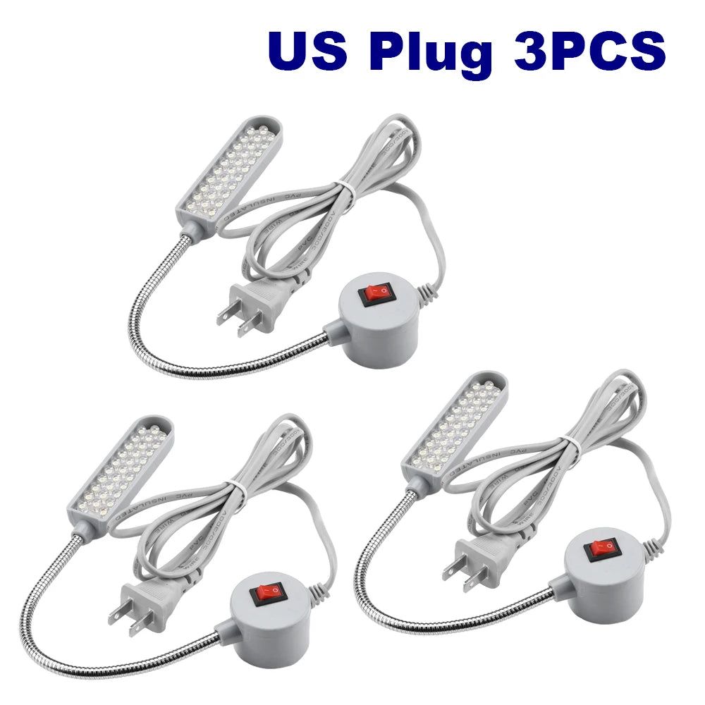 30 LED Industrial Sewing Machine Light - 360° Flexible Gooseneck Work Lamp for Sewing & Clothing Machines