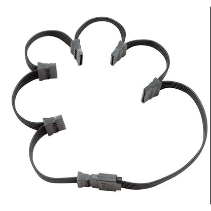 15-Pin SATA Power Splitter Cable - 1 Male to 3/4/5/6 Female Hard Drive Power Extension Adapter for DIY PC & Server