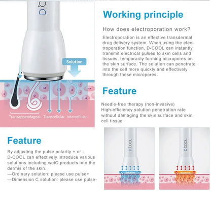 2025 NEW Dcool Portable Beauty Device – Hot & Cool EMS Electroporation Machine for Skin Tightening and Anti-Puffiness Facial Care