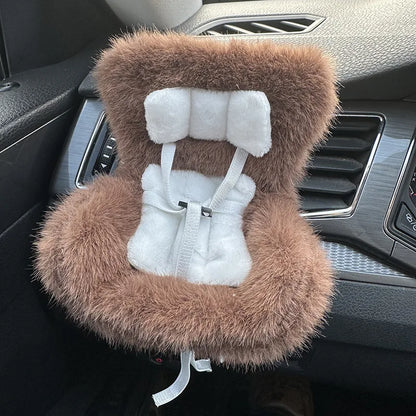 New 15-17cm Labubu Doll Safety Seat – Cute Doll Air Outlet Aromatherapy Decoration for Car Interior