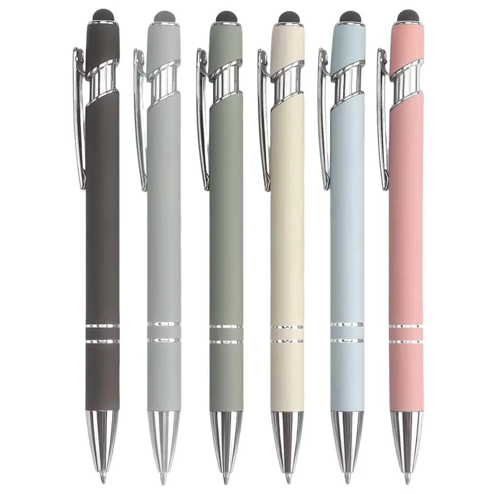 2-in-1 Metal Stylus Ballpoint Pen — 1.0mm Black Ink Pen for Smartphone and Tablet, Set of 5–10 Pieces