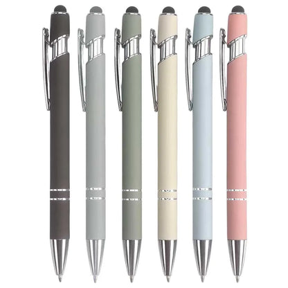 2-in-1 Metal Stylus Ballpoint Pen — 1.0mm Black Ink Pen for Smartphone and Tablet, Set of 5–10 Pieces