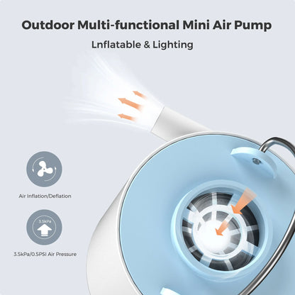 FLEXTAILGEAR Tiny Pump X – Portable Air Pump for Camping, Rechargeable Outdoor Gadget for Hiking, Floating, and Lighting