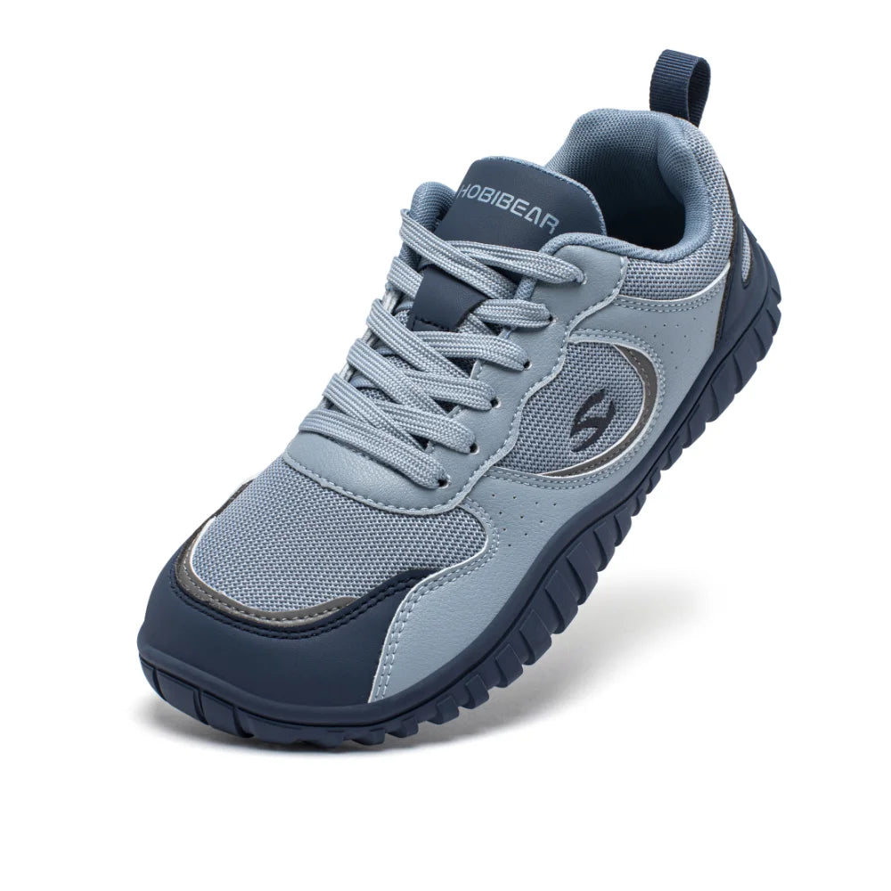 HOBIBEAR Unisex Wide Toe Sneakers — Comfortable Lace-Up Walking Shoes, Breathable Outdoor Travel Sneakers