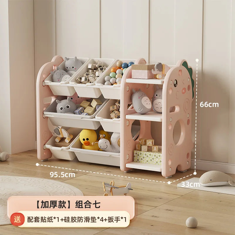Kids Toy Storage Organizer with Multi-Tier Shelves – Large Capacity Children’s Bookshelf & Tidying Cabinet for Home or Kindergarten