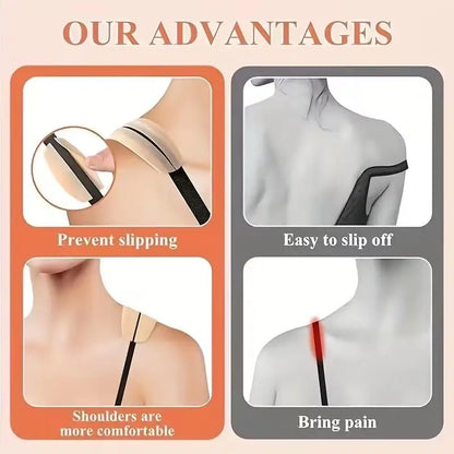 Silicone Bra Strap Cushions - Soft Non-Slip Shoulder Pads for Comfortable Bra Strap Support for Women