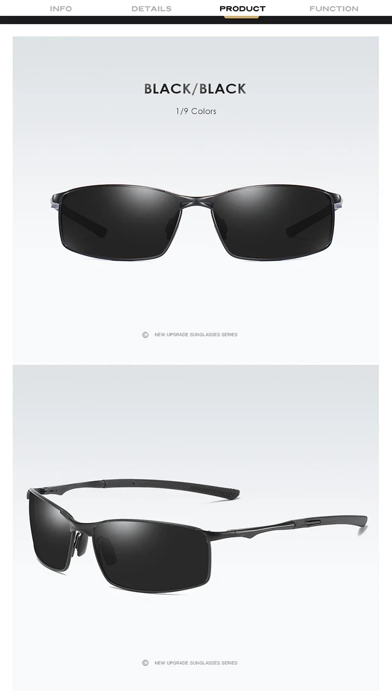 Aoron Polarized Sunglasses — Unisex Driving Mirror Sun Glasses with Metal Frame & UV400