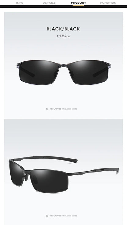Aoron Polarized Sunglasses — Unisex Driving Mirror Sun Glasses with Metal Frame & UV400