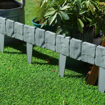 10/20Pcs Artificial Stone Garden Fence Stakes – Decorative Plant Support Edging Border for Lawn, Yard & Landscape DIY Outdoor Garden Decor