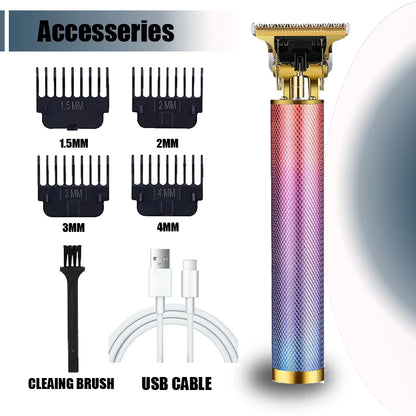 Vintage T9 Electric Hair Clipper, Rechargeable Professional Men’s Hair Cutting Machine, Barber Shaver & Beard Trimmer Tool