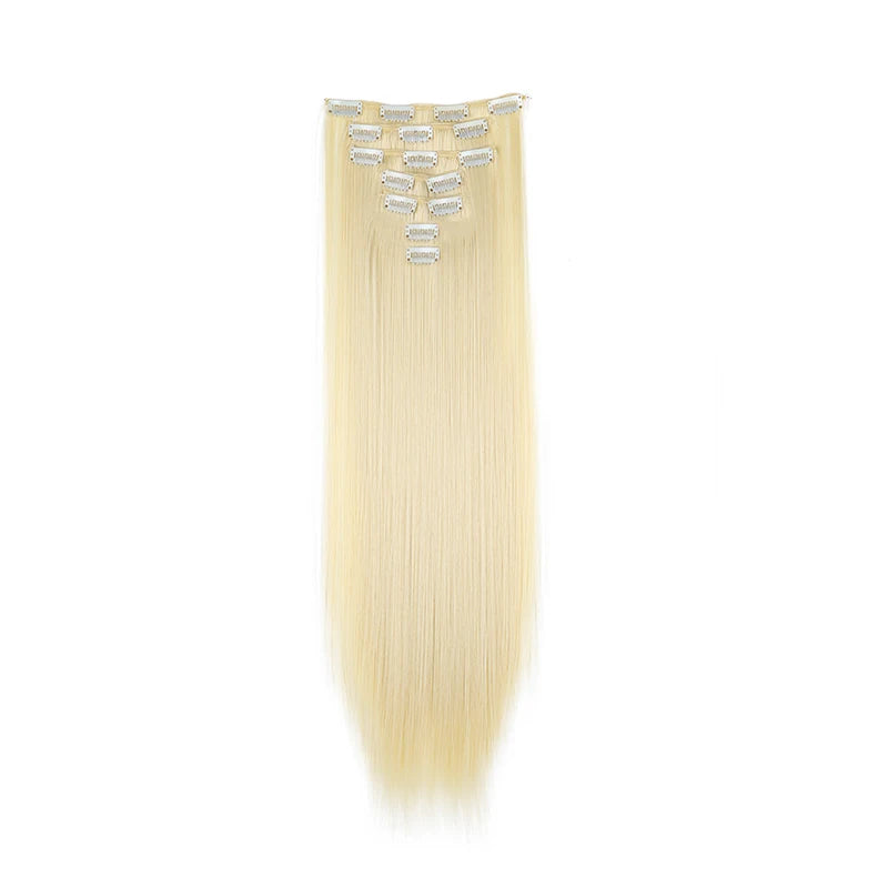 WIGSIN 24-Inch Straight Hair Extensions - 7-Piece Clip-In Synthetic Hair Set for Women