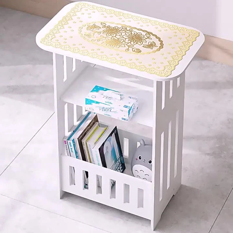 Modern Nordic Wooden Storage Table - Multipurpose Bedside Nightstand & Living Room Organizer