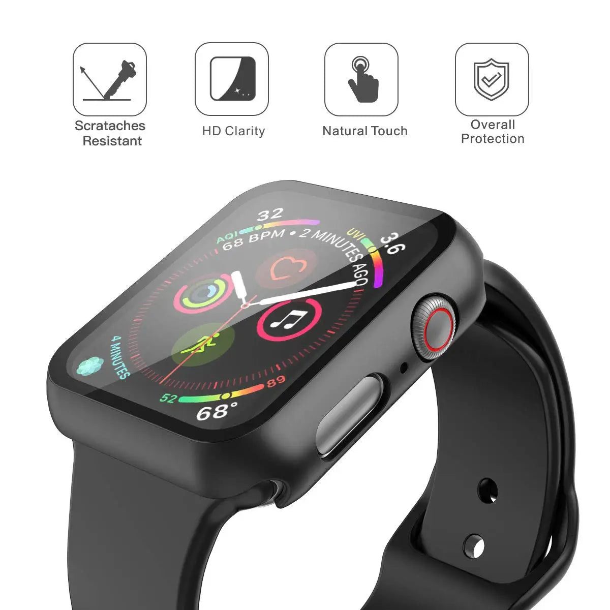 Apple Watch Protective Case - PC Bumper Screen Protector Cover for Series Ultra 2, 9, 8, 7, 6, SE 38mm-49mm