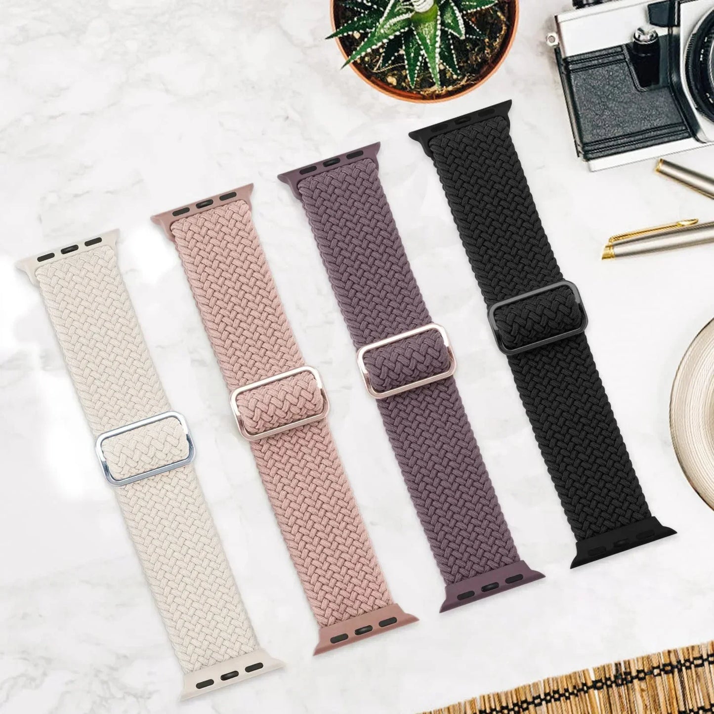 Braided Solo Loop Apple Watch Ultra Band – Elastic Nylon Sport Bracelet for iWatch SE, Series 3–9 (38mm–49mm) Strap