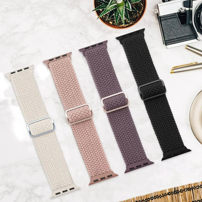 Braided Solo Loop Apple Watch Ultra Band – Elastic Nylon Sport Bracelet for iWatch SE, Series 3–9 (38mm–49mm) Strap